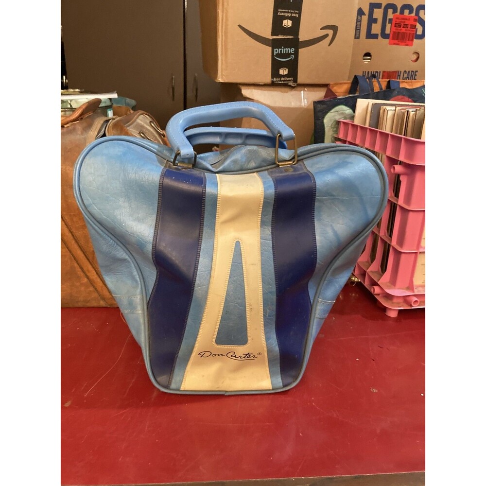 Vintage Don Carter Bowling Bag & Ball & Shoes Set - Ebonite Shooter Ball
